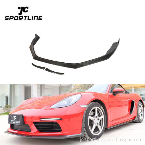 Carbon Fiber Front Lip Spoiler for Porsche 718 Boxster/Cayman 2016-2018